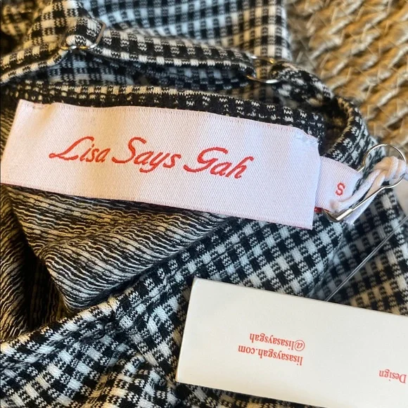 Lisa Says Gah Black and White Striped Maxi Dress Sz Small.  NWT.  Box20 - Picture 4 of 6